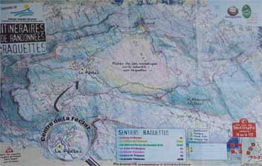Plan des intinéraires raquettes Saint Francois de Sales