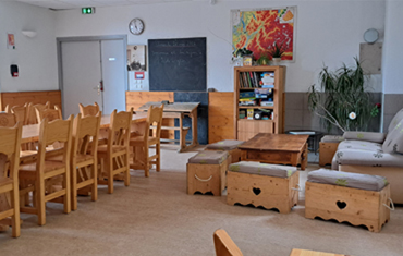 Gîte l'école à gîter - le coin salon